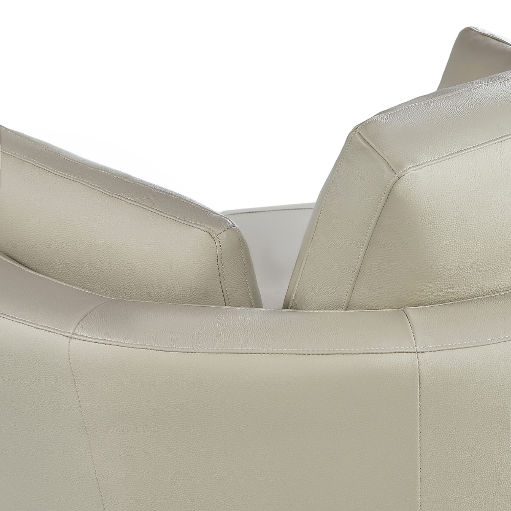 Cuddle Petite Swivel Chair in Leather - Artisan Cream - Image 10