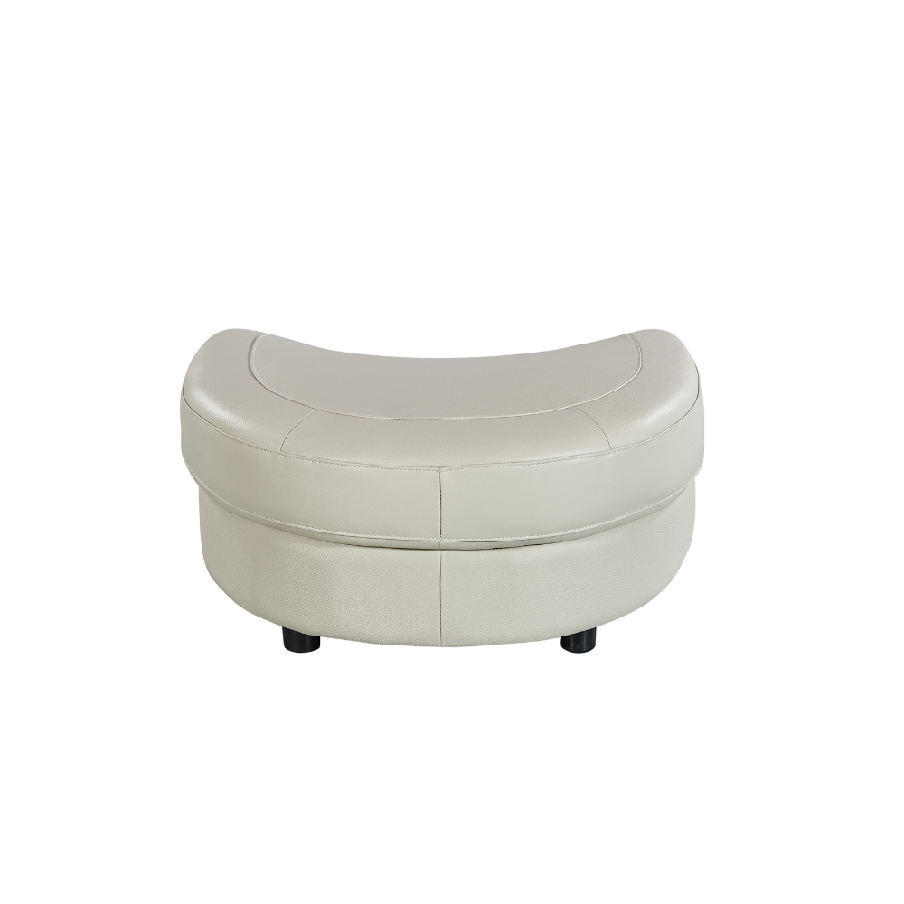 Cuddle Petite Swivel Chair in Leather - Artisan Cream - Image 5