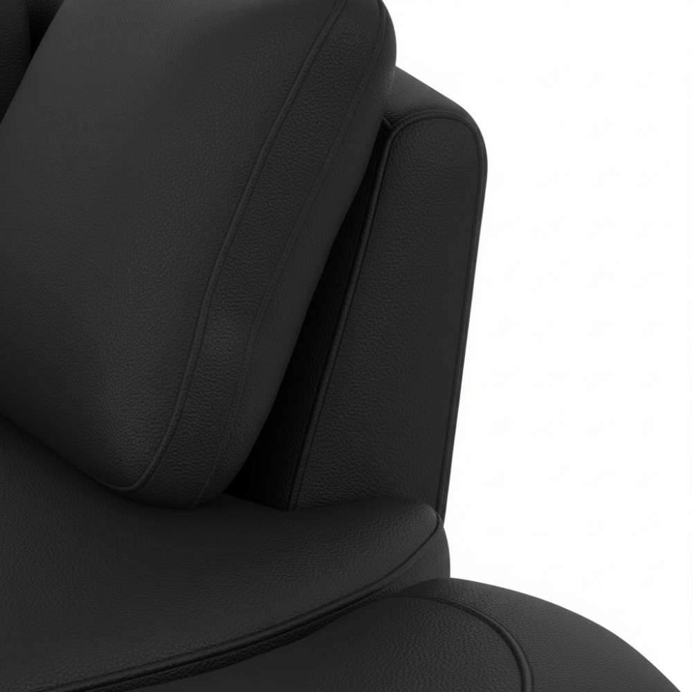 Cuddle Petite Swivel Chair & Ottoman in Leather – Artisan Charcoal - Image 7
