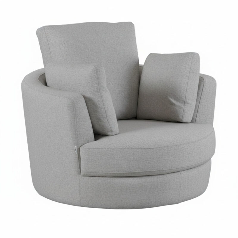 Alternative view of Cuddle Petite Swivel Chair in Leather - Artisan Cream